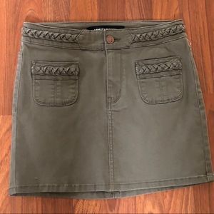 Ashley Mason Mini Pencil Skirt M Olive Green New